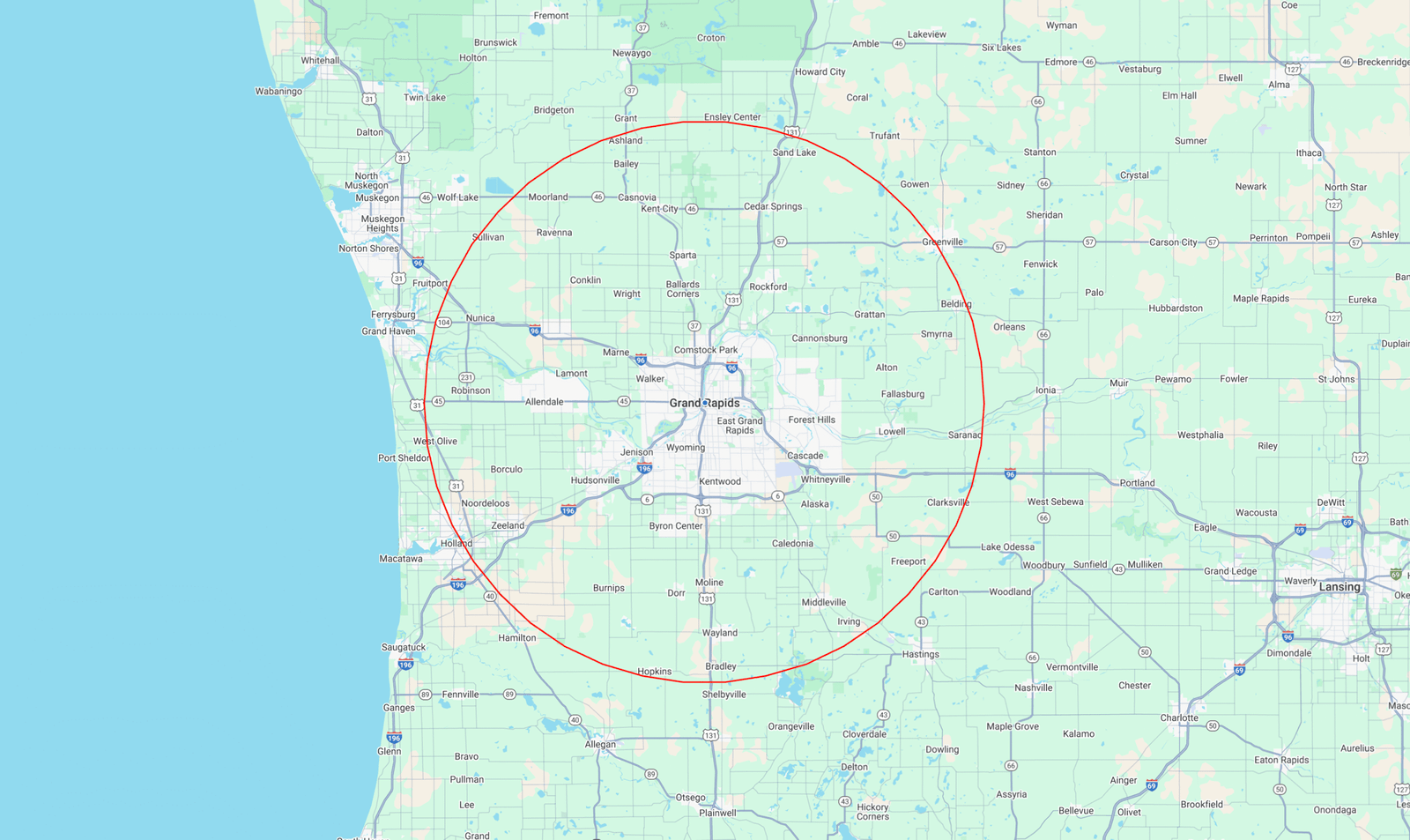 25mi radius around GR map 1 scaled